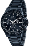 Maserati SFIDA Chronograph Blue Dial Blue Steel Strap Watch For Men - R8873640023