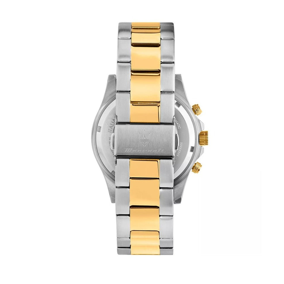 Maserati Competizione Chronograph Blue Dial Two Tone Steel Strap Watch For Men - R8873600006