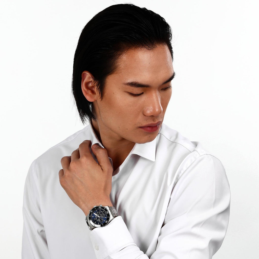 Maserati Competizione Chronograph Blue Dial Silver Steel Strap Watch For Men - R8873600009