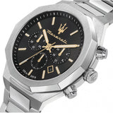 Maserati Stile Chronograph Black Dial Silver Steel Strap Watch For Men - R8873642010