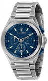 Maserati R8873639001 Triconic Quartz Men's Watch – Blue Dial & Silver Steel Strap