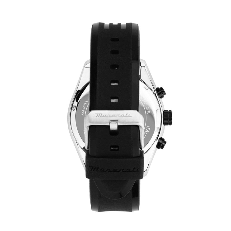 Maserati Traguardo Chronograph Green Dial Black Silicone Strap Watch For Men - R8871612043