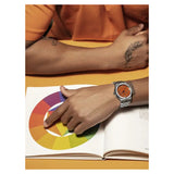 Maurice Lacroix AI6008 Aikon Limited Edition Automatic Date Men’s Watch – Orange Dial & Silver Steel Strap