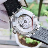 Maurice Lacroix Aikon Automatic Chronograph Black Dial Black Leather Strap Watch for Men - AI1808-SS000-330-2