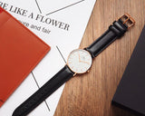 Daniel Wellington Classic Sheffield DW00100036 Women's Watch – White Dial with Black Leather Strap