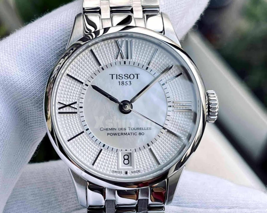 Tissot Chemin Des Tourelles Powermatic 80 Lady Silver Dial Silver Steel Strap Watch For Women - T099.207.11.118.00