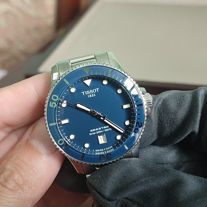 Tissot T120.410.11.041.00 Seastar 1000 Men’s Watch – Blue Dial & Silver Stainless Steel Bracelet