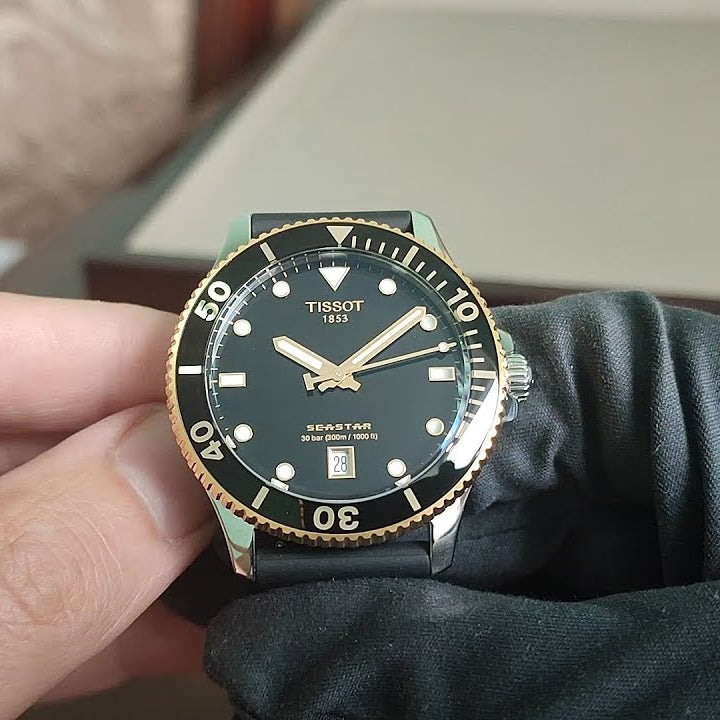 Tissot T120.410.27.051.00 Seastar 1000 Men’s Watch – Black Dial & Black Rubber Strap