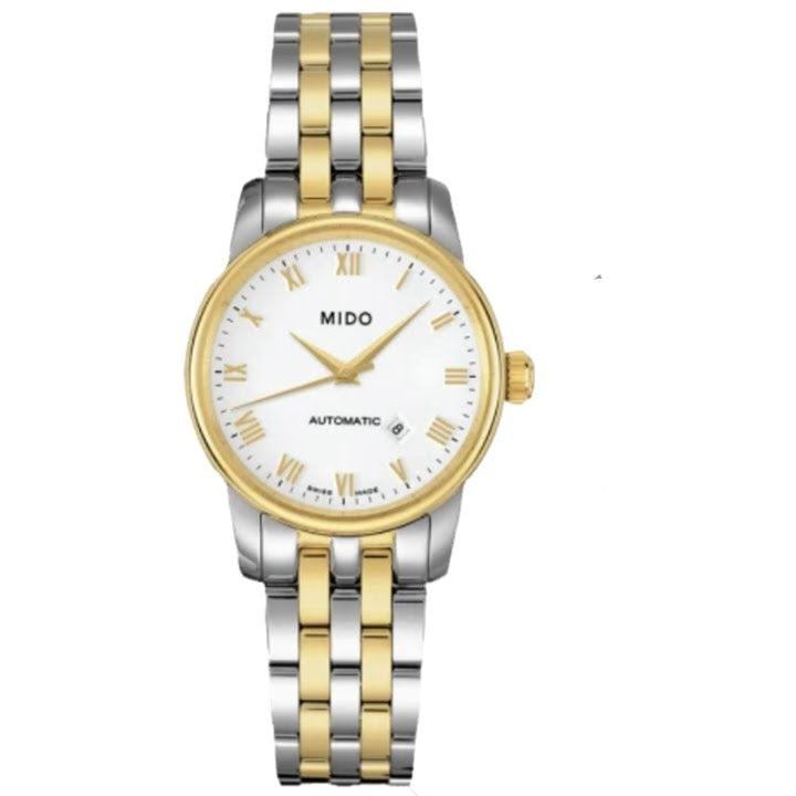 Mido Baroncelli III Automatic White Dial Two Tone Steel Strap Watch For Women - M7600.9.26.1