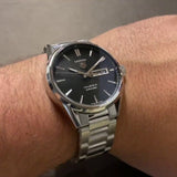 Tag Heuer Carrera Calibre 5 Automatic Black Dial Silver Steel Strap Watch for Men - WAR201A.BA0723