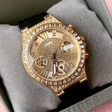 Guess GW0257L1 Moonlight Crystals Women’s Watch – Silver Dial & Black Silicone Strap