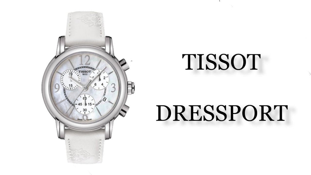 Tissot Dressport Chronograph Mother of Pearl Dial White Leather Strap Watch for Women - T050.217.17.117.00