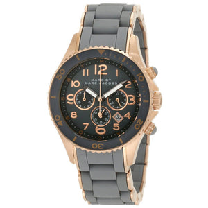 Marc Jacobs Rock Chronograph Grey Dial Grey Silicone Strap Watch for Women - MBM2550