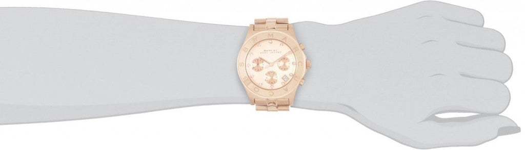 Marc Jacobs Blade Chronograph Rose Gold Dial Rose Gold Steel Strap Watch for Women - MBM3102