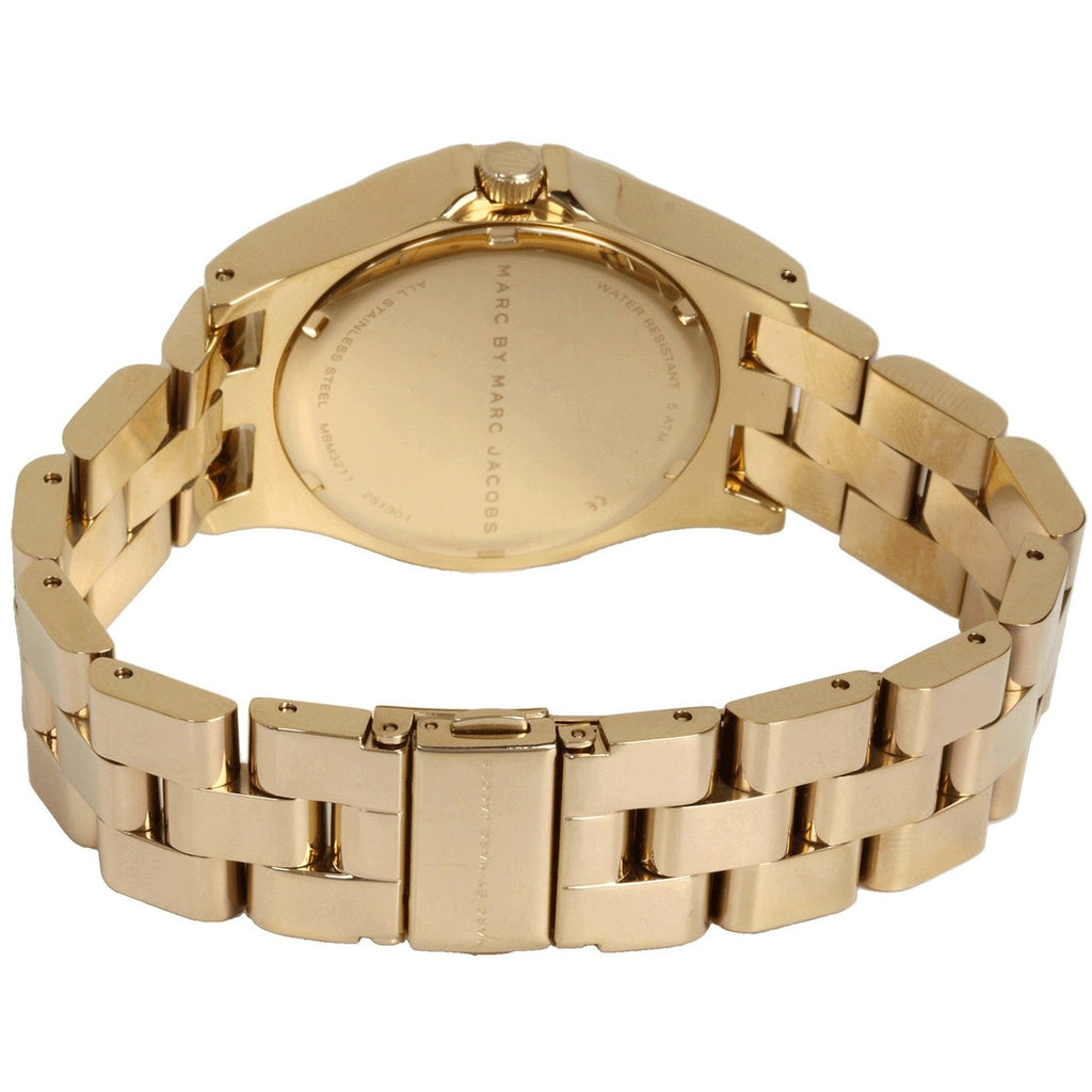Marc Jacobs Henry Gold Dial Gold Steel Strap Watch for Women - MBM3211