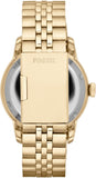 Fossil Townsman Chronograph Skeleton Gold Dial Gold Steel Strap Watch for Men -  ME1137