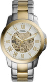 Fossil ME3112 Grant Automatic Skeleton Men's Watch – White Dial & Two-Tone Steel Strap
