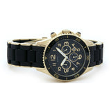 Marc Jacobs Rock Chronograph Black Dial Black Silicone Strap Watch for Women - MBM2552