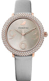 Swarovski 5484067 Crystal Frost Women's Watch – Grey Dial & Grey Leather Strap