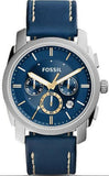 Fossil FS5262 Machine Chronograph Men's Watch – Blue Dial & Blue Leather Strap
