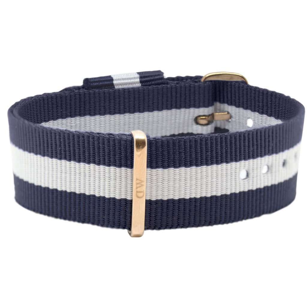 Daniel Wellington Classic Glasgow White Dial Two Tone NATO Strap Watch For Men - DW00100018