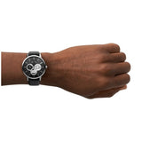 Armani Exchange Cayde AX2745 Men's Chronograph Watch – Black Dial with Black Leather Strap