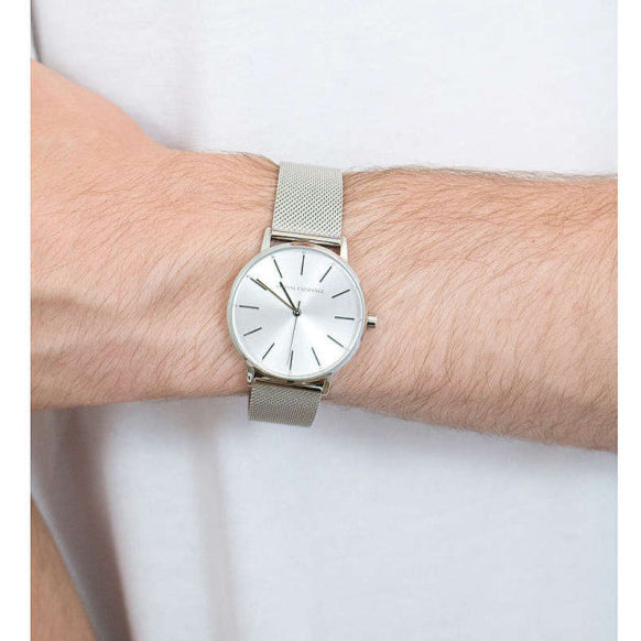 Armani Exchange Lola AX5535 Women's Analog Watch – Silver Dial with Matching Silver Mesh Strap