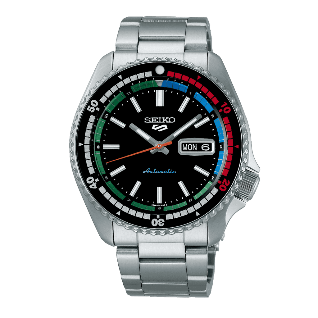 Seiko 5 Sports SKX Series Regatta Timer Retro Blue Dial Silver Steel Strap Watch For Men - SRPK13K1