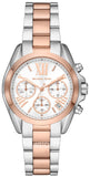 Michael Kors MK7258 Bradshaw Chronograph Quartz Women's Watch – White Dial & Two-Tone Steel Strap
