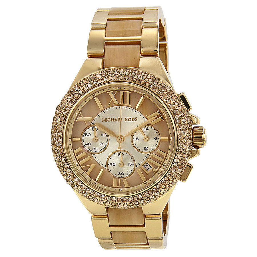 Michael Kors Camille Gold Dial Gold Steel Strap Watch for Women - MK5902