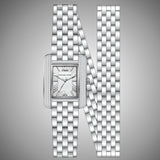 Michael Kors Emery Pave Double Wrap White Dial Silver Steel Strap Watch for Women - MK4834