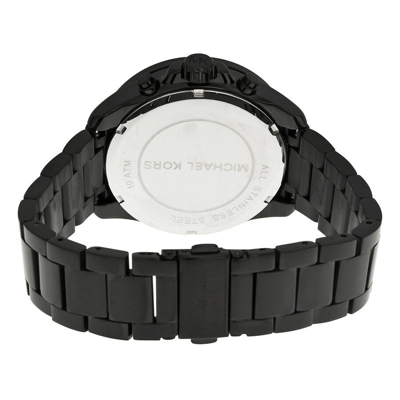 Michael Kors Wren Chronograph Gold Diamonds Dial Black Steel Strap Watch for Women - MK5879