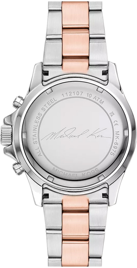 Michael Kors Everest Chronograph Silver Dial Two Tone Steel Strap Watch For Women - MK6975