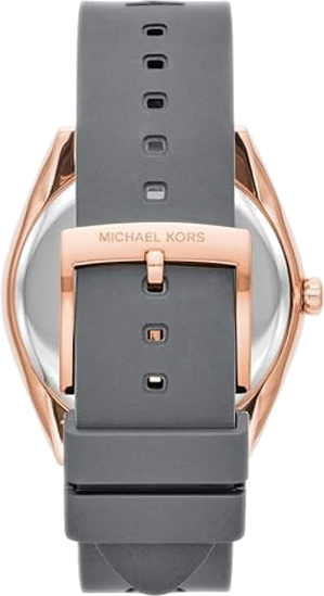 Michael Kors Janelle Three Hand Grey Dial Grey Rubber Strap Watch For Women - MK7314