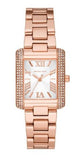 Michael Kors MK4641 Emery Three-Hand Quartz Women's Watch – Silver Dial & Rose Gold Steel Strap with Crystals