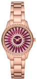 Michael Kors MK6893 Layton Three-Hand Quartz Women's Watch – Red Dial & Rose Gold Steel Strap