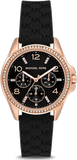 Michael Kors MK7373 Mini Pilot Quartz Women's Watch – Black Dial & Black Silicone Strap