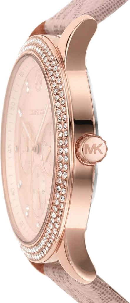 Michael Kors Tibby Multifunction Rose Gold Dial Pink Leather Strap Watch For Women - MK2955
