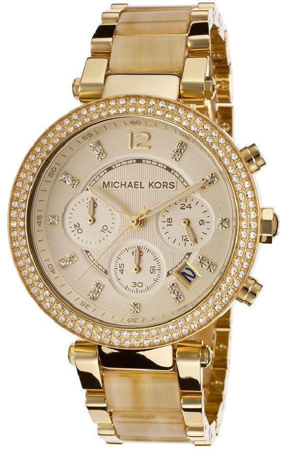 Michael Kors Parker Gold Dial Gold Steel Strap Watch for Women - MK5632