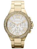 Michael Kors MK5756 Camille Quartz Women's Watch – Silver Dial with Diamonds & Gold Steel Bracelet