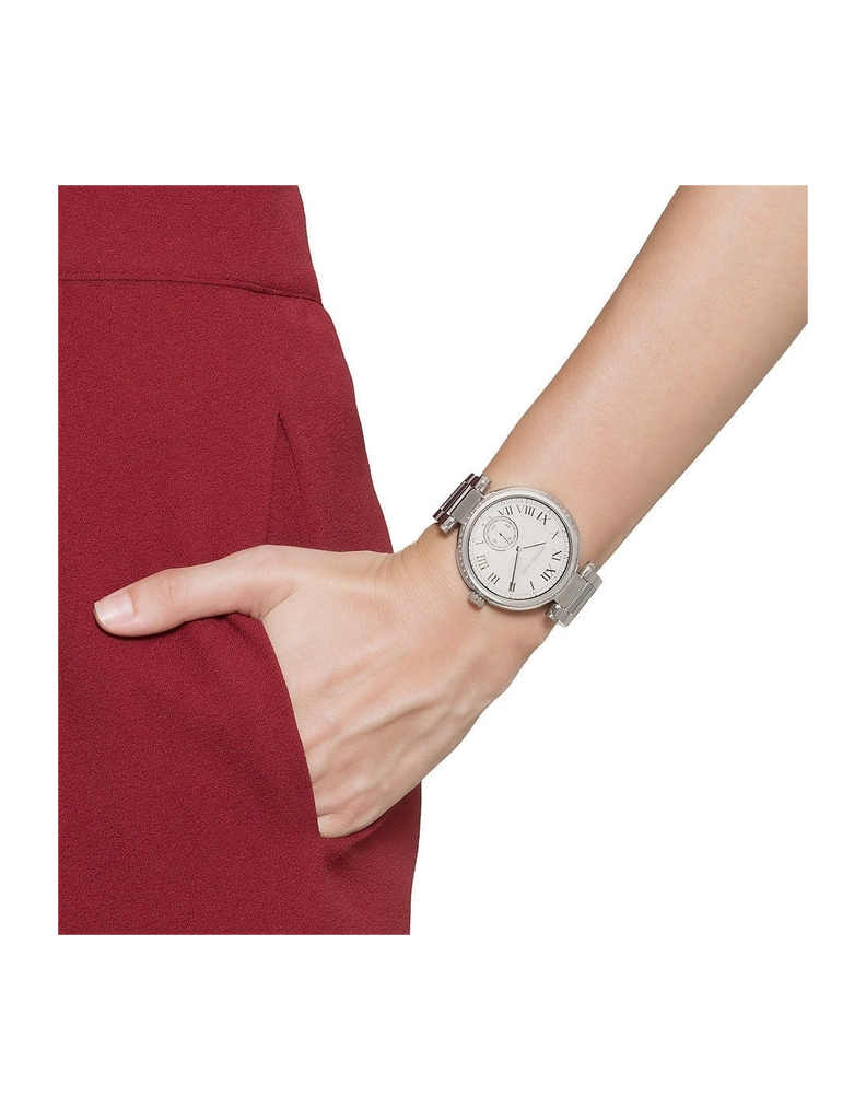 Michael Kors Skylar Silver Dial Silver Steel Strap Watch for Women - MK5866