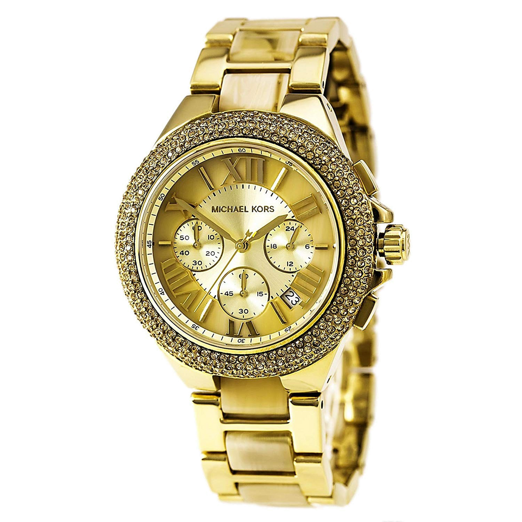 Michael Kors Camille Gold Dial Gold Steel Strap Watch for Women - MK5902