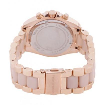 Michael Kors Bradshaw Rose Gold Dial Two Tone Steel Strap Watch for Women - MK6066