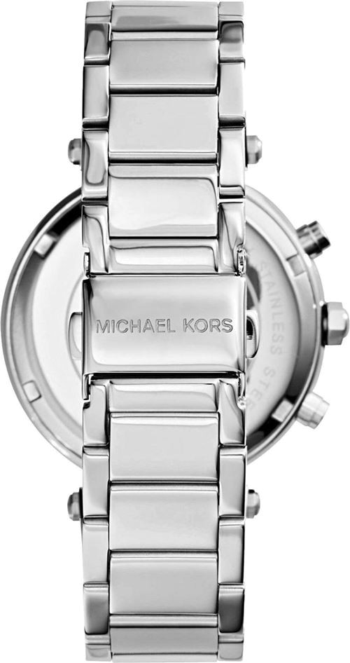 Michael Kors Parker Chronograph Blue Dial Silver Steel Strap Watch for Women - MK6117