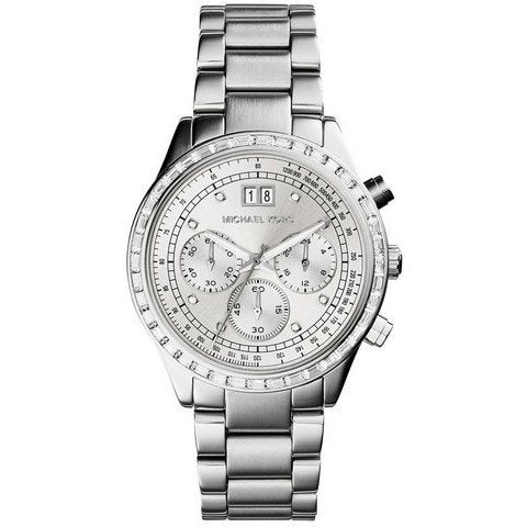 Michael Kors Brinkley Diamonds Silver Dial Silver Steel Strap Watch for Women - MK6186
