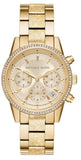 Michael Kors MK6597 Ritz Chronograph Women's Watch – Gold Dial & Gold Steel Bracelet