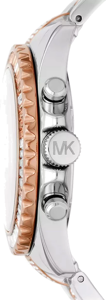 Michael Kors Everest Chronograph Silver Dial Two Tone Steel Strap Watch For Women - MK6975