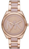 Michael Kors MK7135 Janelle Three-Hand Quartz Women's Watch – Rose Gold Dial & Two-Tone Steel Strap