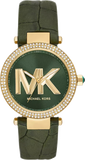 Michael Kors Parker Green Dial Green Leather Strap Watch For Women - MK4724