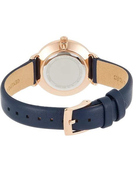 Michael Kors Pyper Analog White Dial Black Leather Strap Watch For Women - MK2804